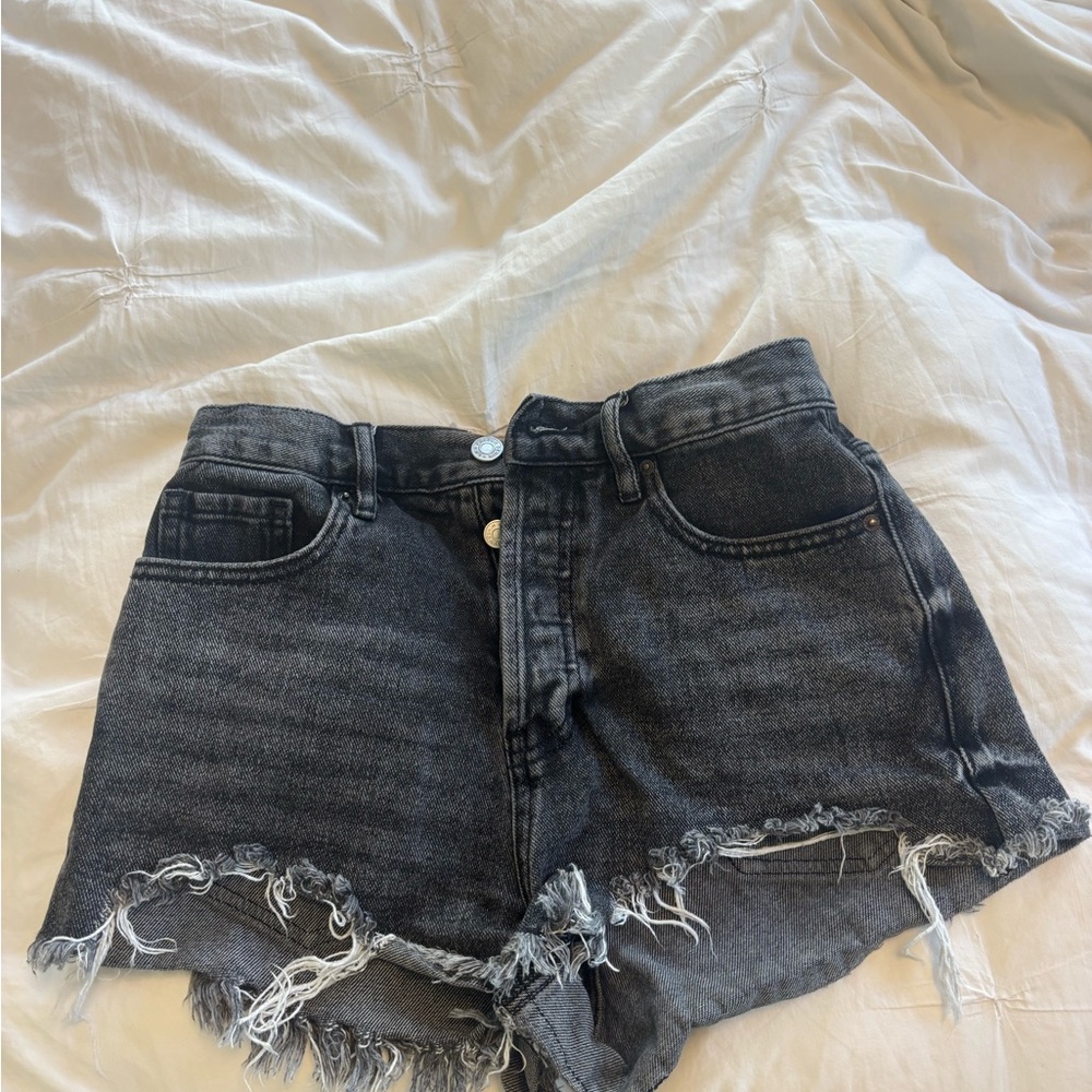 PacSun Black/Gray Vintage High Rise Jean Shorts